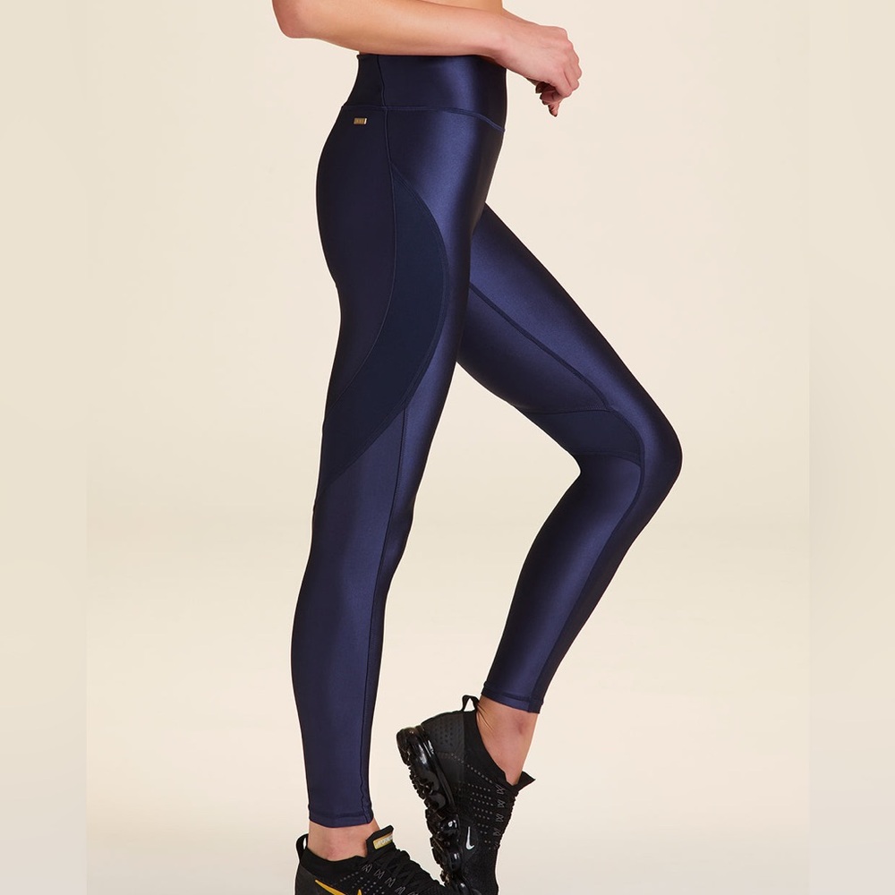 Alala Womens Leggings Surf Leggings Active Navy Shinny Size Medium
